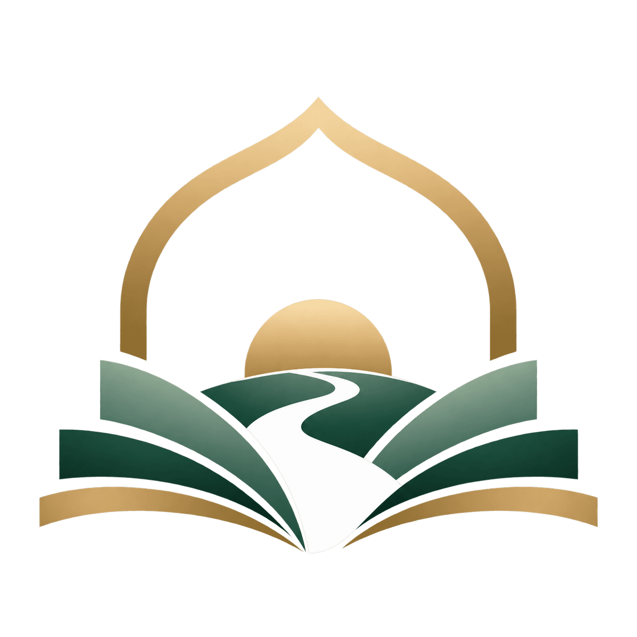 The Way Islam symbol: an open book and road leading toward light